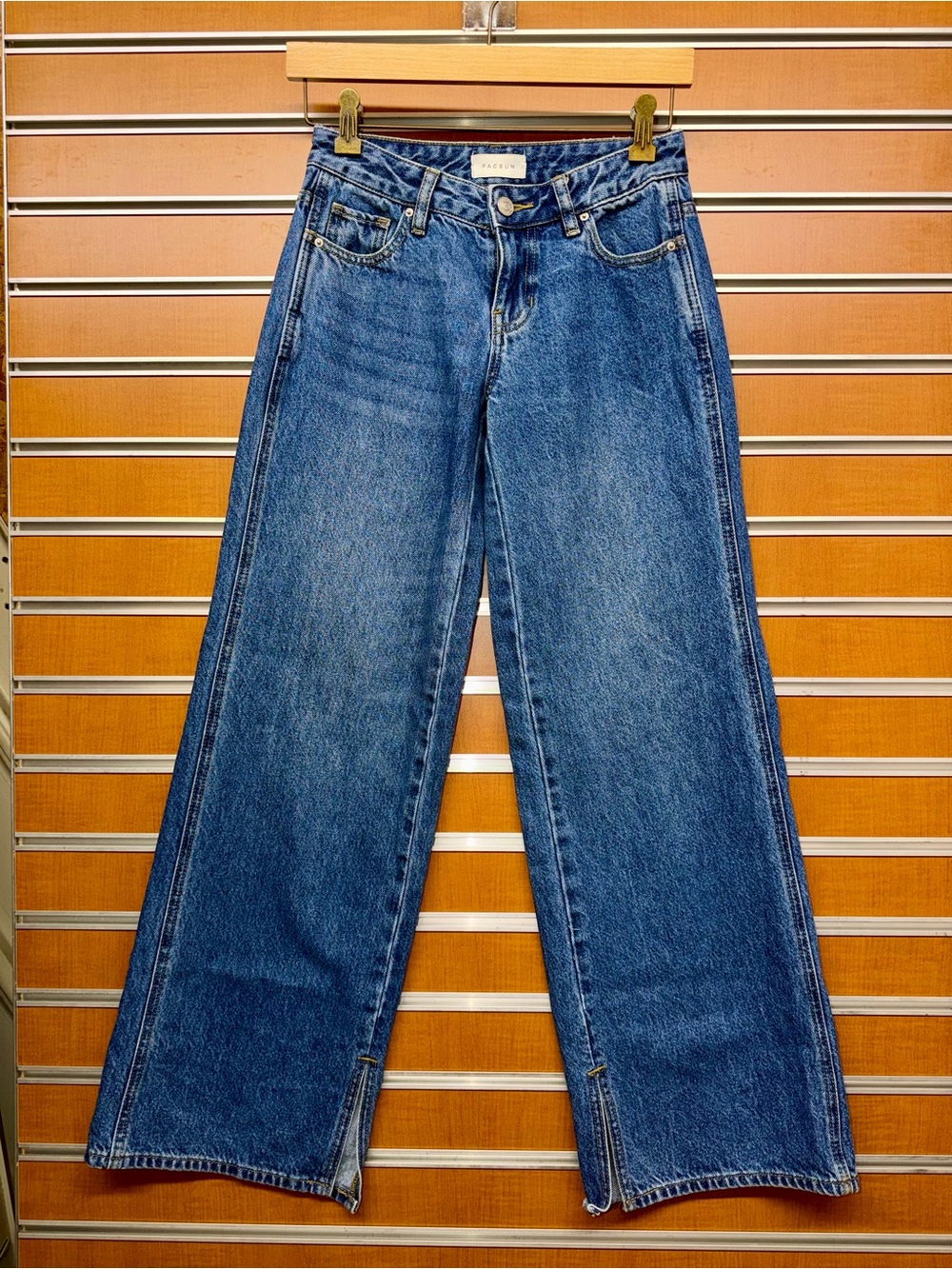 low rise baggie Wide-Leg Blue Denim Jeans